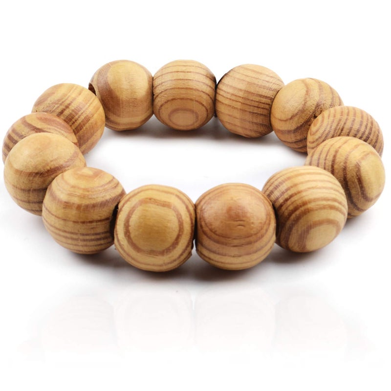 Aylifu Wooden Beads - 50pcs 23mm Round Hole Spacer Beads for Crafting & Jewelry Making - Image 4